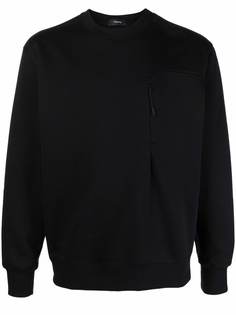 Theory zip-detail crew neck sweatshirt