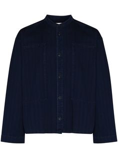 YMC Hawkeye collarless denim shirt