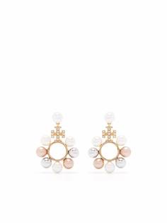 Tory Burch mother-of-pearl hanging earrings