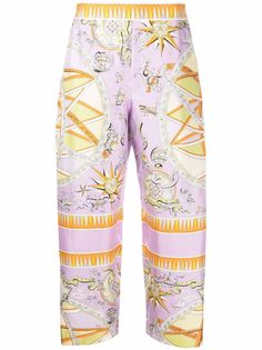 Emilio Pucci Astrolabio-print cropped trousers