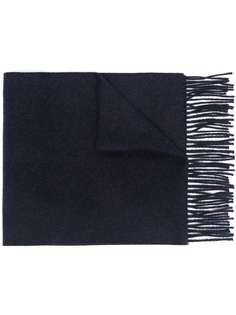 Canali embroidered-logo knit scarf