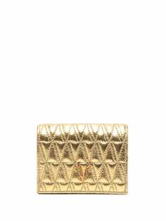 Versace quilted metallic-effect wallet