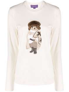 Ralph Lauren Collection bear-embroidered long-sleeve top