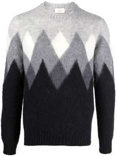 Altea geometric-pattern ribbed-trim jumper