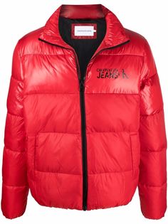 Calvin Klein Jeans logo-print puffer jacket