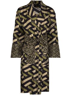 Versace La Greca monogram silk robe