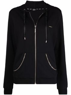 LIU JO chain-link trim relaxed-fit hoodie