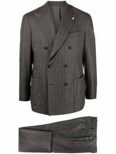 LUIGI BIANCHI MANTOVA double-breasted pinstripe two-piece suit