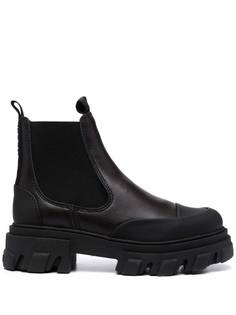 GANNI elasticated-panelled leather boots