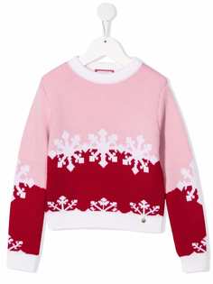 Simonetta embroidered colour-block jumper