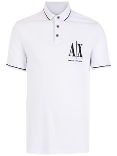Armani Exchange embroidered-logo polo shirt