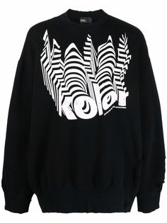 Kolor distressed logo-print sweatshirt