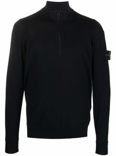Stone Island джемпер на молнии с нашивкой