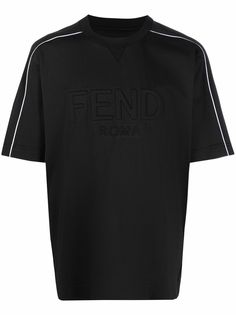 Fendi футболка с тисненым логотипом