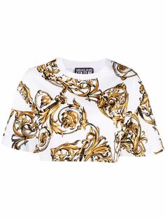 Versace Jeans Couture укороченная футболка с принтом Barocco