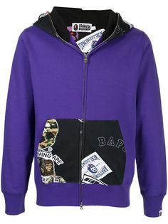 A BATHING APE® худи с контрастной вставкой