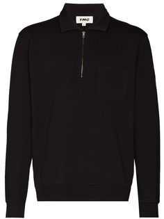 YMC Sugden zip-up cotton sweatshirt