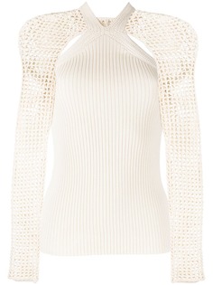 Dion Lee топ в технике кроше с длинными рукавами
