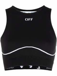 Off-White ATHL OFF STAMP SEAML BRA BLACK WHITE