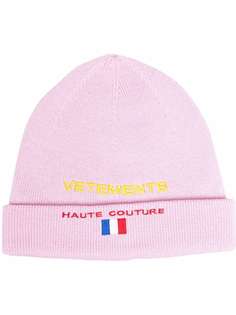 VETEMENTS logo-embroidered merino beanie