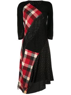 Junya Watanabe Comme des Garçons Pre-Owned платье асимметричного кроя в технике пэчворк