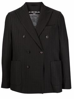Circolo 1901 tonal-stripe double-breasted blazer