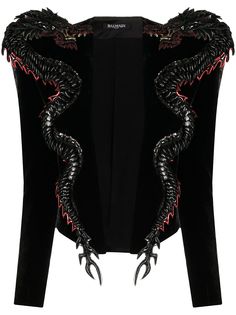 Balmain декорированный бархатный жакет