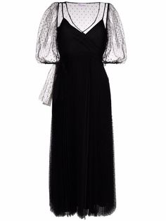 RED Valentino платье миди с объемными рукавами