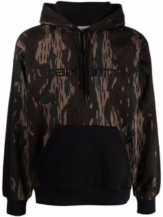 Carhartt WIP camouflage-pattern embroidered logo hoodie