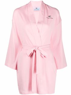 Chiara Ferragni logo-trim belt-waist robe