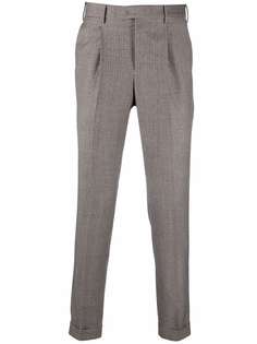 Pt01 checked slim-fit tailored trousers