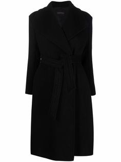 Emporio Armani пальто из смесовой шерсти с поясом