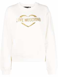 Love Moschino толстовка с логотипом металлик