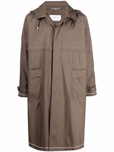Canali пальто с капюшоном и вышитым логотипом