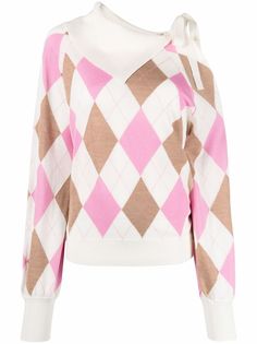 MSGM трикотажный джемпер с узором аргайл