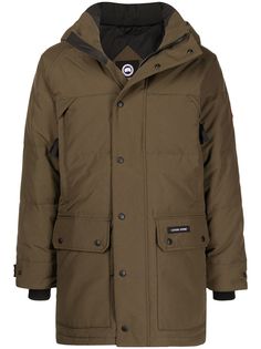 Canada Goose пуховик с нашивкой-логотипом