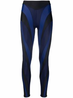 Mugler легинсы с завышенной талией и вставками