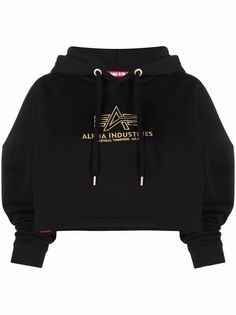 Alpha Industries укороченное худи с вышитым логотипом