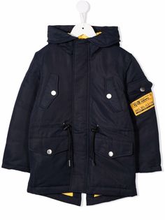 Diesel Kids пальто с капюшоном и логотипом