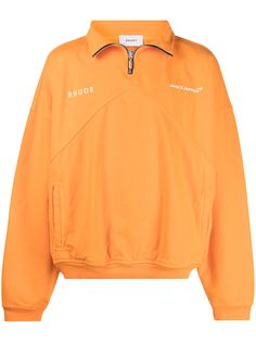 Rhude толстовка на молнии с вышитым логотипом