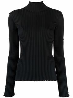 Bottega Veneta топ в рубчик с высоким воротником