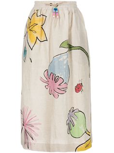 Mira Mikati юбка миди с цветочным принтом