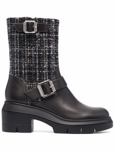 Stuart Weitzman ботинки Ryder с твидовыми вставками