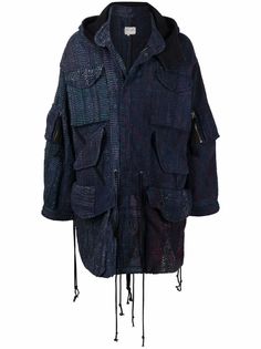 Greg Lauren пальто оверсайз в технике пэчворк