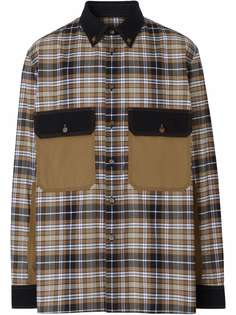Burberry фланелевая рубашка в клетку