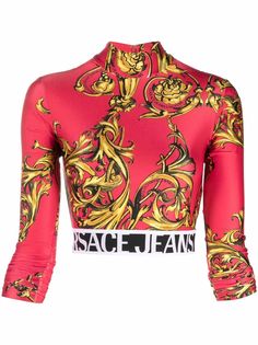 Versace Jeans Couture укороченный топ с принтом Barocco