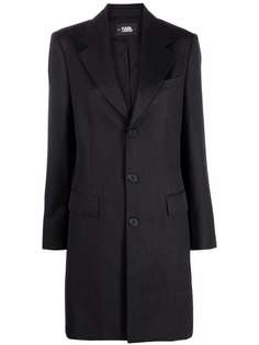 Karl Lagerfeld однобортное пальто с нашивками