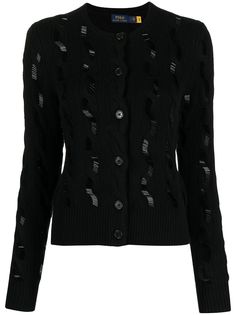 Polo Ralph Lauren декорированный кардиган фактурной вязки