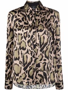 Pinko рубашка с леопардовым принтом и длинными рукавами