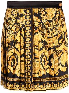 Versace плиссированная юбка с принтом Baroque